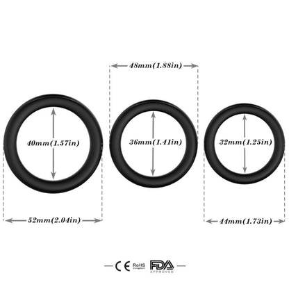Anello triplo in silicone nero di Armony, immagine 3