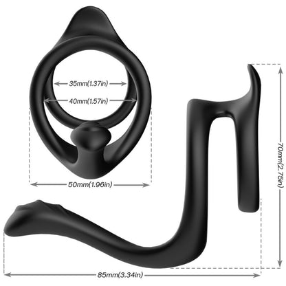 Anello anale doppio coda nero di Armony, immagine 2