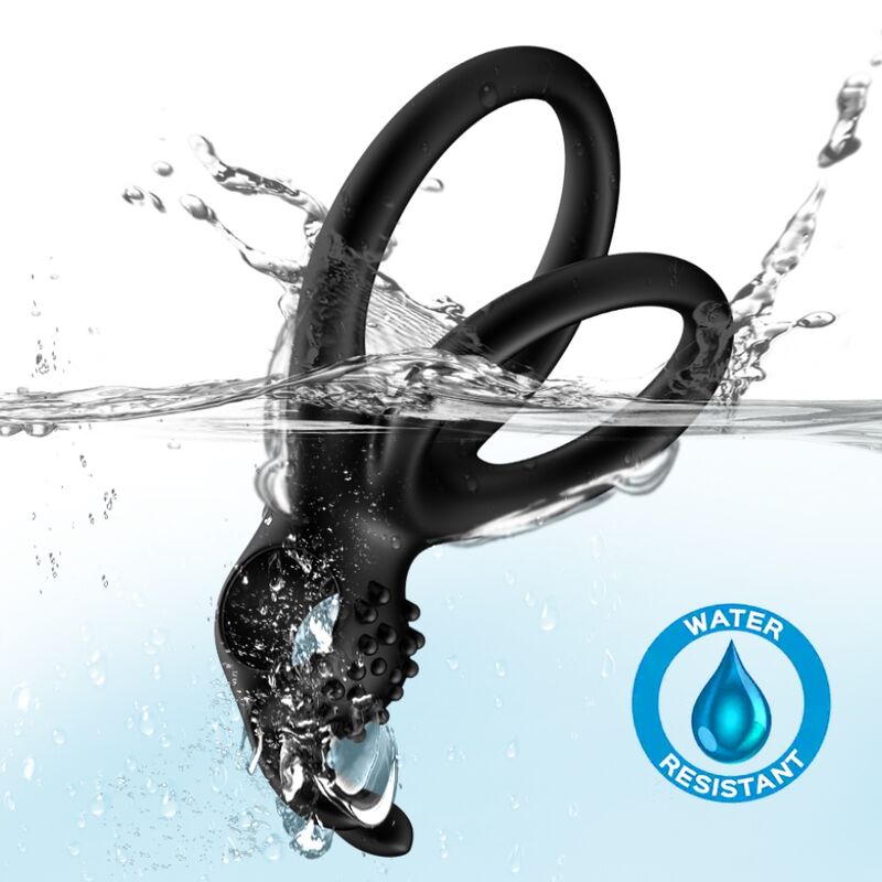 Anello vibratore doppio Traveller per coppia rabbit black di Armony, immagine 2