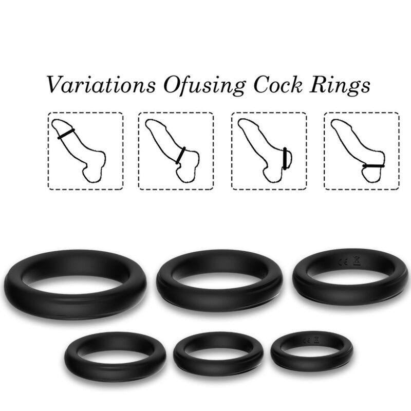 Anelli di chiusura in silicone nero di Armony, immagine 3