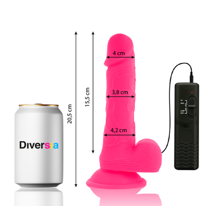 Dildo vibrante flessibile rosa 20.5 cm Ø 4.2 cm di Diversia, immagine 2