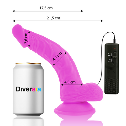 Dildo vibrante flessibile viola 21.5 cm Ø 4.5 cm di Diversia, immagine 2