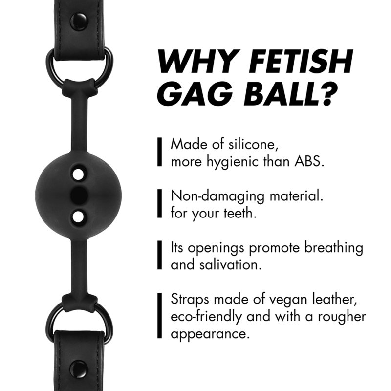 Bavaglio ball in silicone traspirante di Fetish Submissive Bondage, immagine 4