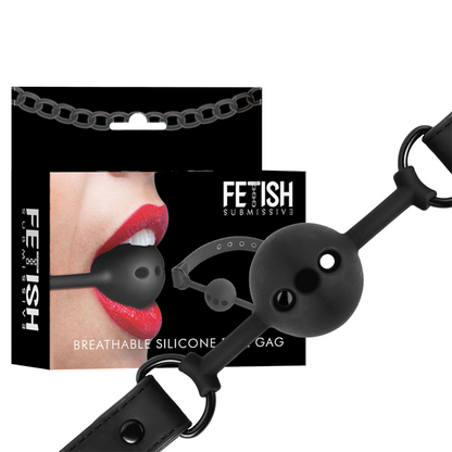 Bavaglio ball in silicone traspirante di Fetish Submissive Bondage, immagine 2