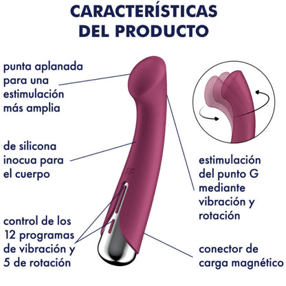 Vibratore Spinning G-sport 1 rotatore rosso di Satisfyer, immagine 5