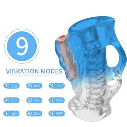 Masturbatore Dito e vibratore blu Gradiente di Armony