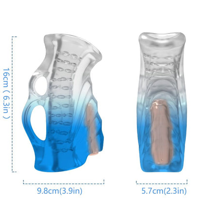 Masturbatore Dito e vibratore blu Gradiente di Armony, immagine 3
