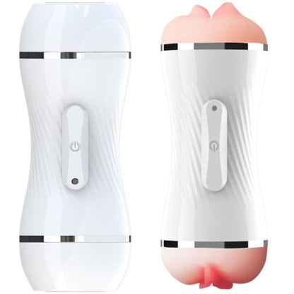 Masturbatore vibratore doppio per vagina e bocca bianco di Armony, immagine 2