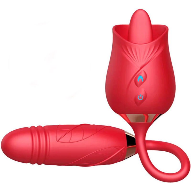 Vibratore di fiori deliziosi e spinta con lingua rossa di Armony, immagine 3