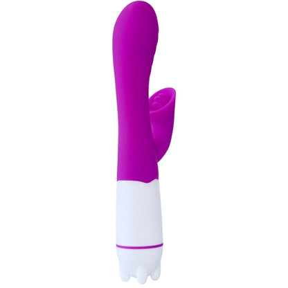 Vibratore e stimolatore happy con lingua ricaricabile viola di Armony, immagine 4