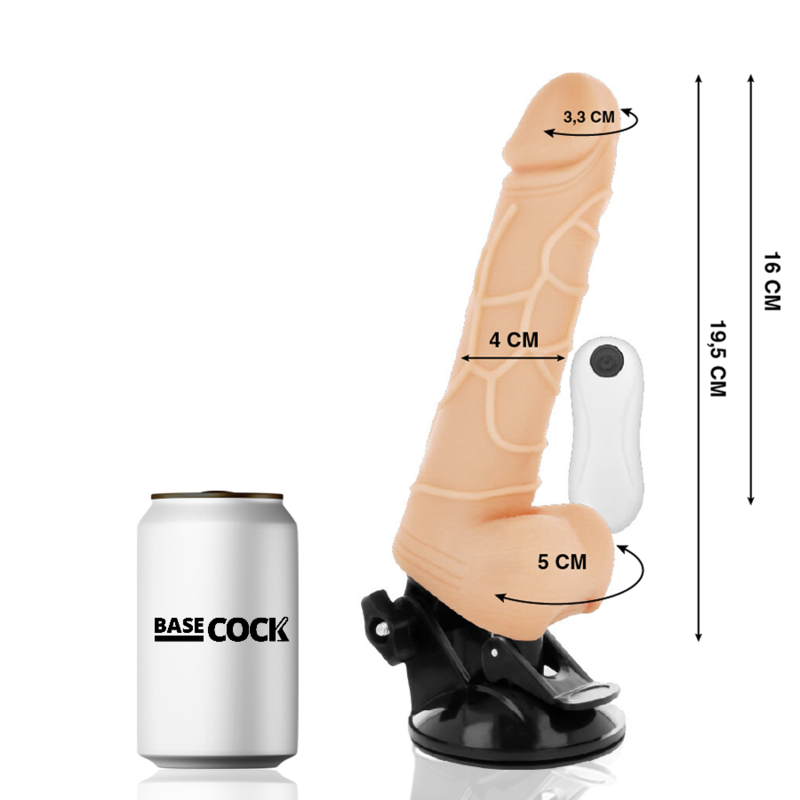 Vibratore realistico telecomando naturale con testicoli 19.5 cm Ø 4 cm, immagine 2