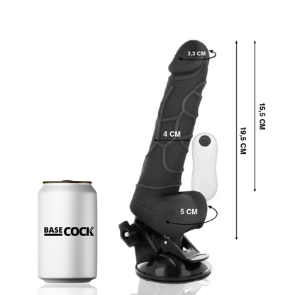 Vibratore realistico telecomando nero con testicoli 19.5 cm Ø 4 cm, immagine 2