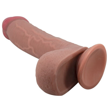 Dildo realistico Sliding skin series con ventosa scorrevole della pelle marrone 23,4 cm di Pretty Love
