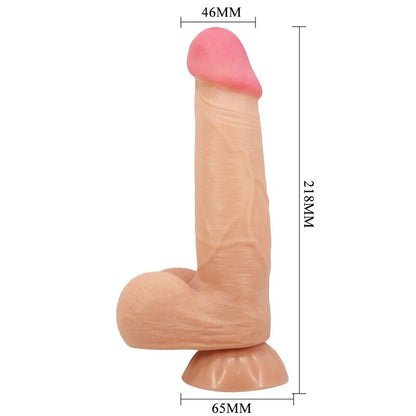Dildo realistico Sliding skin series con ventosa scorrevole della pelle controllo remoto flesh 21,8 cm, immagine 4