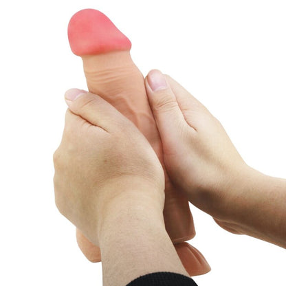 Dildo realistico Sliding skin series con ventosa scorrevole della pelle controllo remoto flesh 21,8 cm, immagine 3