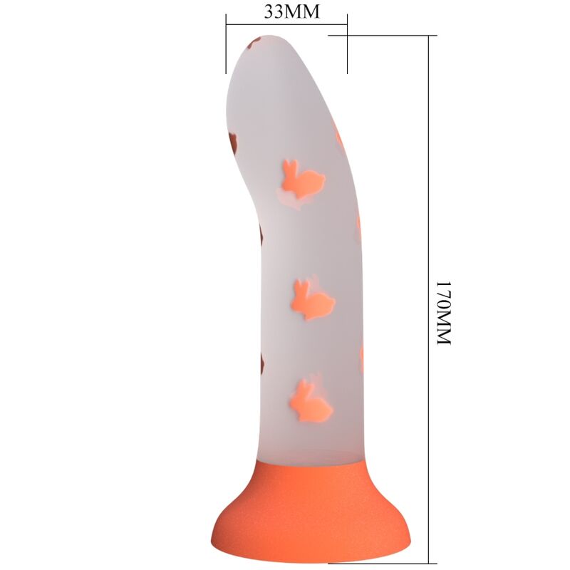 Dildo magico Nightfall senza vibrazioni arancio luminoso di Pretty Love