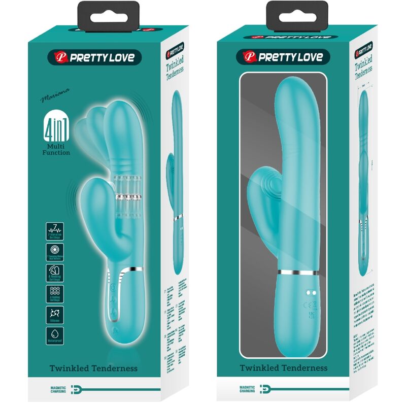 Vibratore multifunzione G-spot verde acqua di Pretty Love, immagine 4