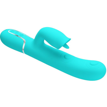 Vibratore coniglio con leccatura verde acqua di Pretty Love