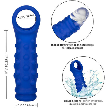 Sex toy anale admiral copertura per pene con perline in silicone liquido blu di Calexotics, immagine 4