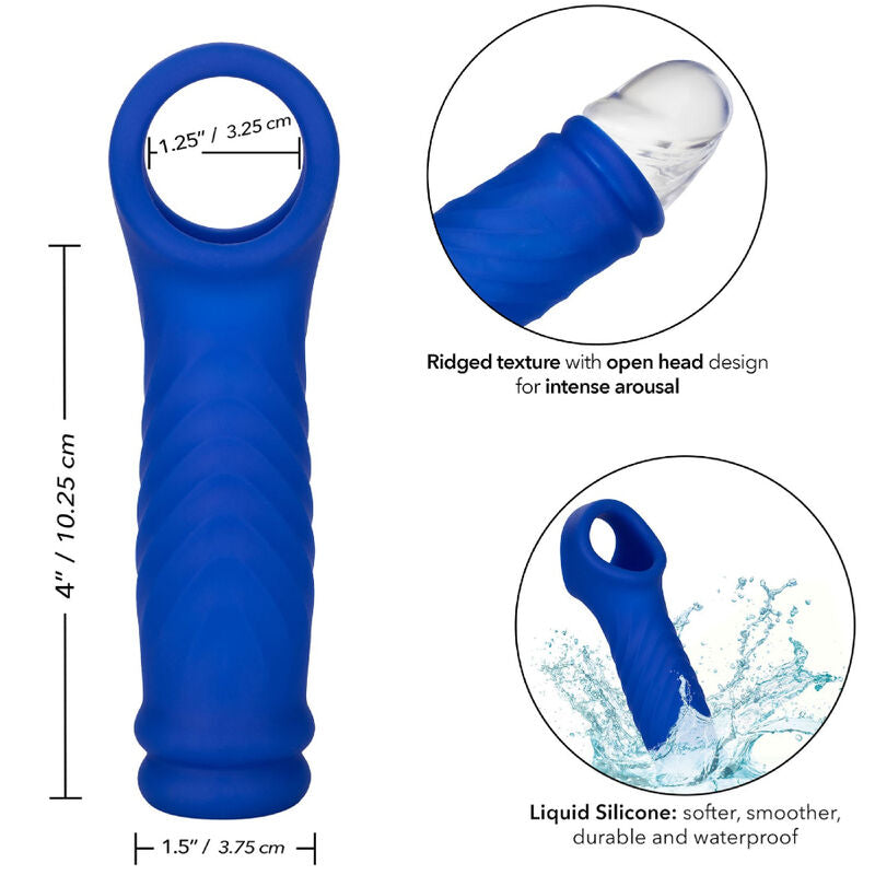 Admiral copertura per pene wave in silicone liquido blu di Calexotics, immagine 4