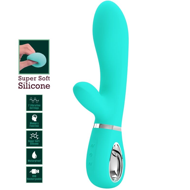 Vibratore multifunzione G-spot Thomas verde acqua di Pretty Love, immagine 7