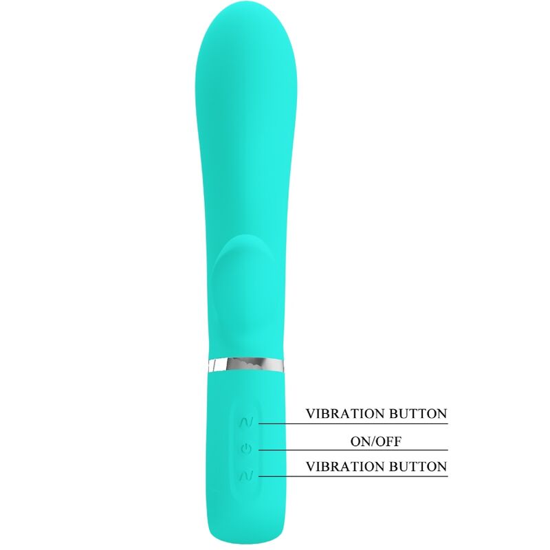Vibratore multifunzione G-spot Thomas verde acqua di Pretty Love, immagine 6