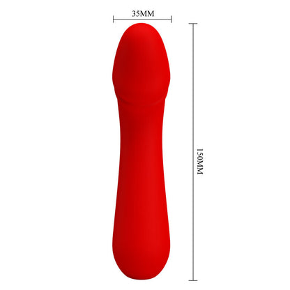 Vibratore ricaricabile Cetus rosso di Pretty Love, immagine 6