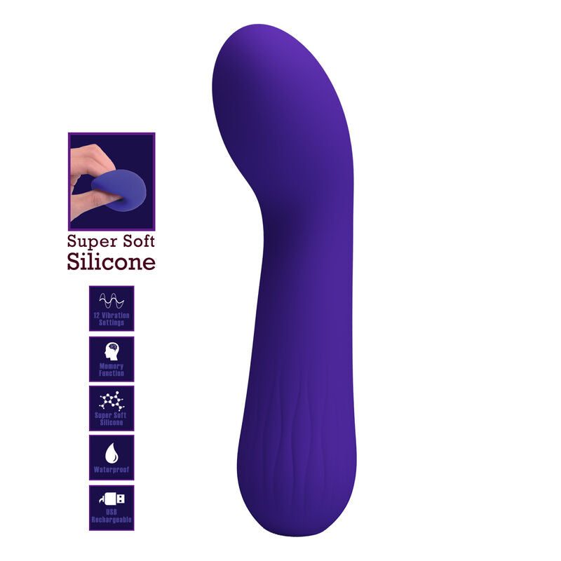 Vibratore ricaricabile Faun viola di Pretty Love, immagine 7
