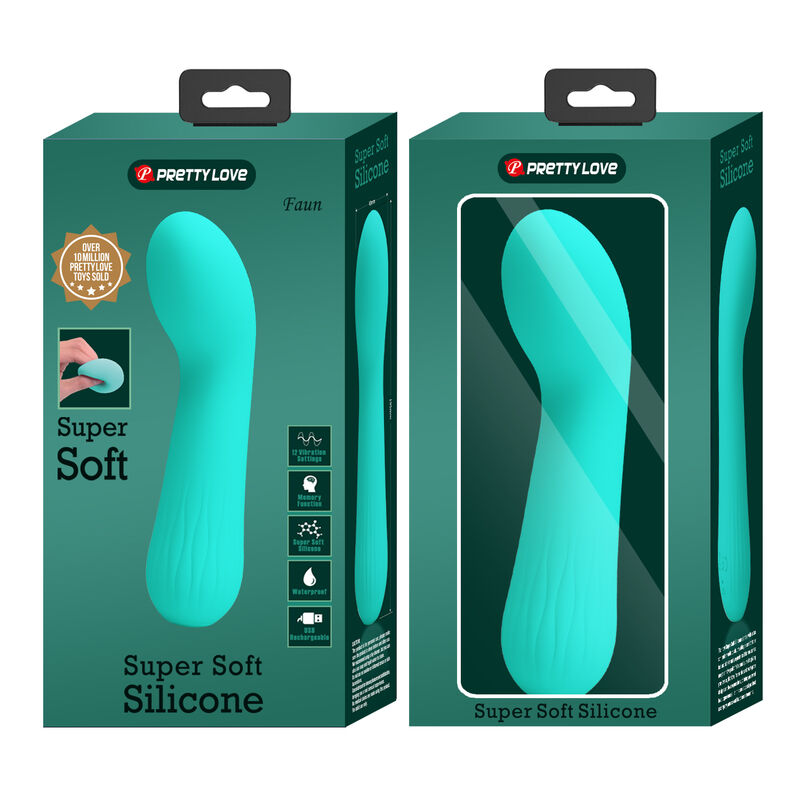 Vibratore ricaricabile Faun verde acqua di Pretty Love, immagine 9