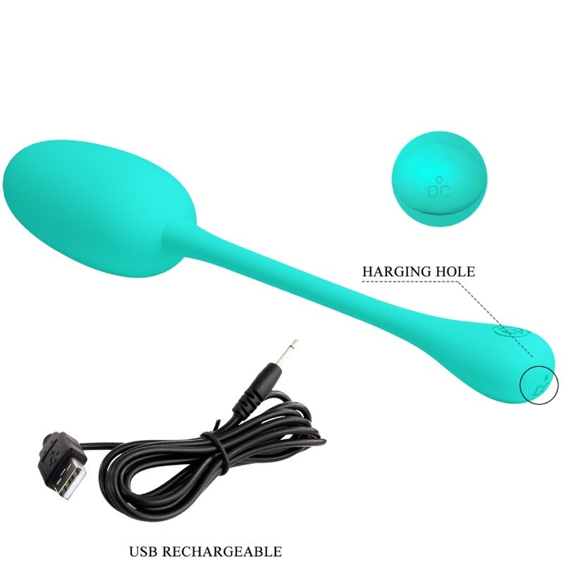 Uovo vibrante ricaricabile Knucker verde acqua di Pretty Love, immagine 8