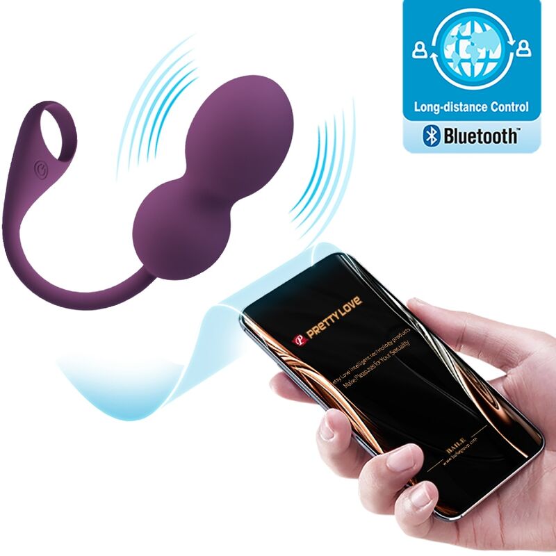 Ovetto vibrante aPP Elvira kegel balls telecomando viola di Pretty Love, immagine 15