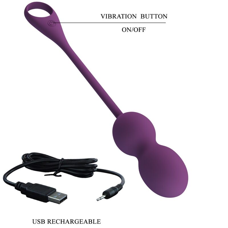 Ovetto vibrante aPP Elvira kegel balls telecomando viola di Pretty Love, immagine 5