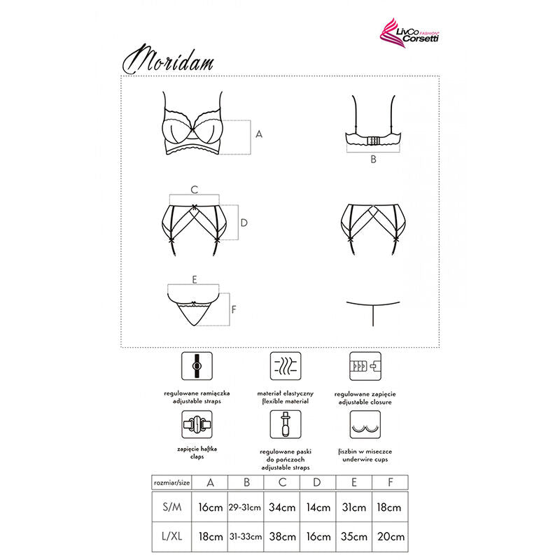 Reggiseno Moridam e reggiseno e slip Negro L/XL di Livco Corsetti Fashion, immagine 8