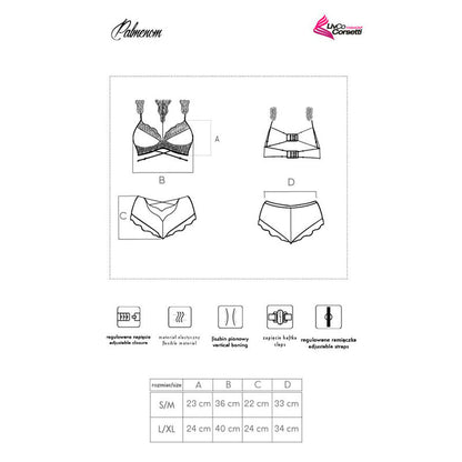Reggiseno Palmenom e slip nero L/XL di Livco Corsetti Fashion, immagine 7