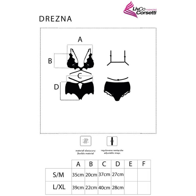 Reggiseno Drezna e slip nero L/XL di Livco Corsetti Fashion, immagine 5