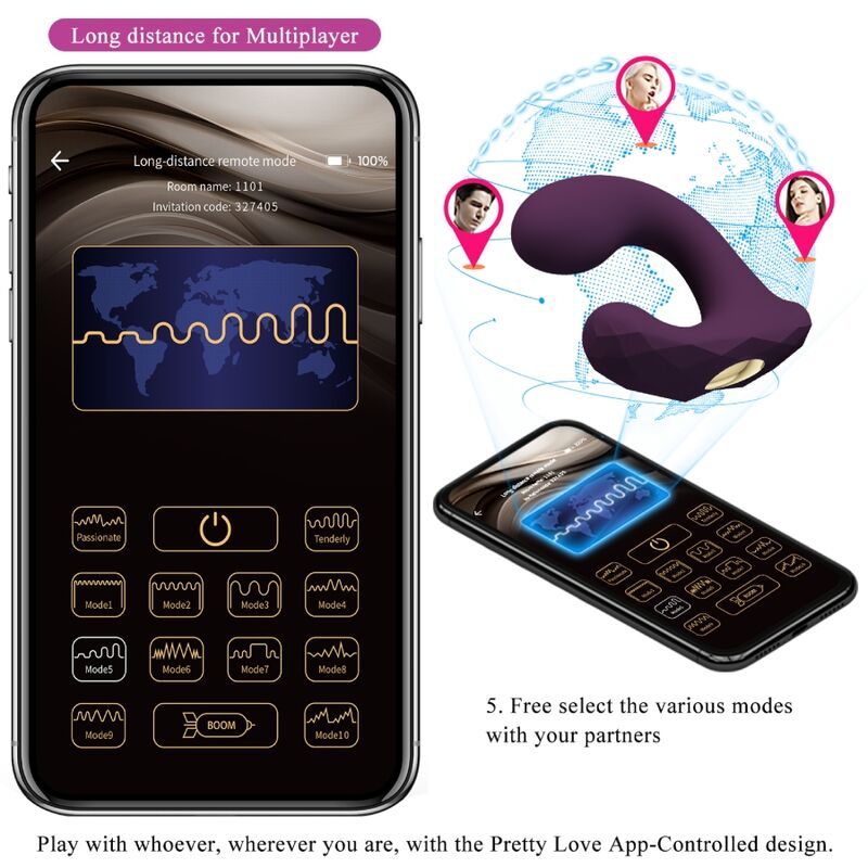 Ovetto vibrante Billy telecomando vibrazione viola APP gratuita di Pretty Love, immagine 11