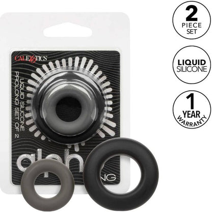 Set di 2 Alpha anelli prolong grigio di Calexotics
