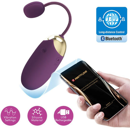 Ovetto vibrante Abner APP lilla di Pretty Love, immagine 6
