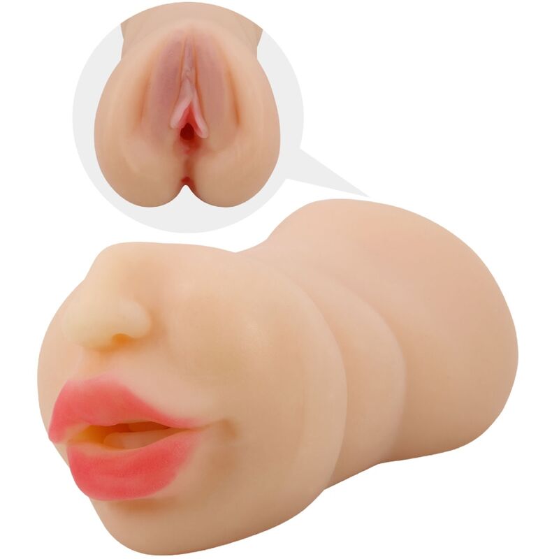 Masturbatore a forma di vagina Zoey doppia entrata di Crazy Bull