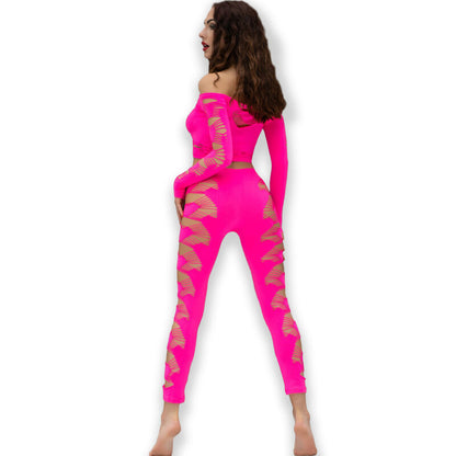 Top e Pantalone fucsia S/l di Chilirose, immagine 2