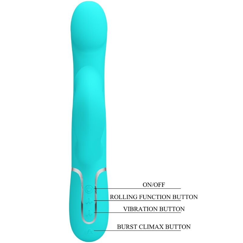 Vibratore rabbit perle vibranti verde acqua di Pretty Love, immagine 8