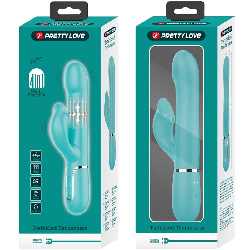 Vibratore rabbit perle vibranti verde acqua di Pretty Love, immagine 10