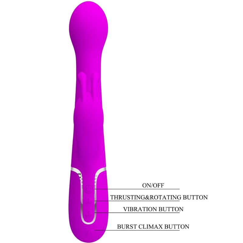 Vibratore Dejon rabbit 3 in 1 viola multifunzione di Pretty Love, immagine 9