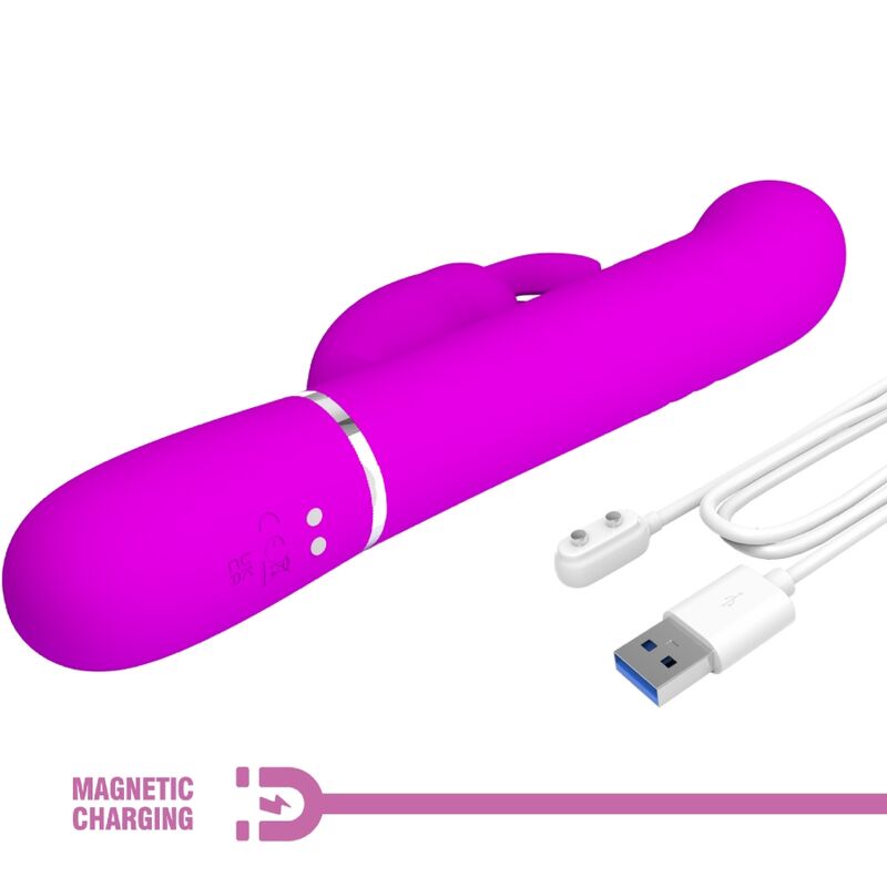Vibratore rabbit perle vibranti Coale viola di Pretty Love, immagine 9