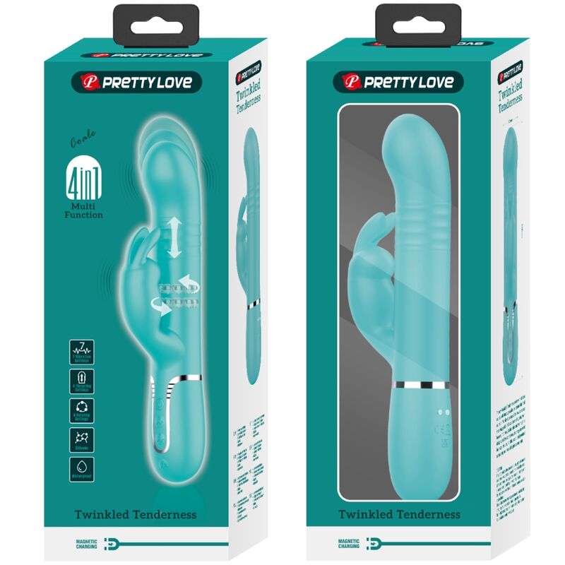 Vibratore Perle Coale rabbit verde acqua di Pretty Love, immagine 10