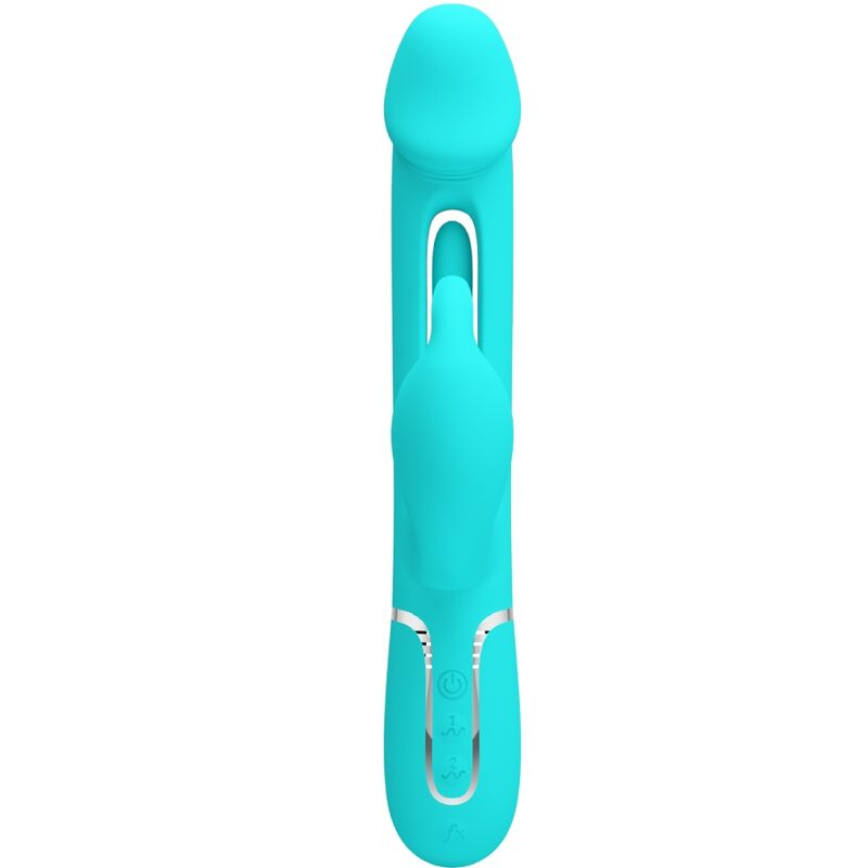 Vibratore Dejon rabbit 3 in 1 multifunzione verde acqua di Pretty Love, immagine 2