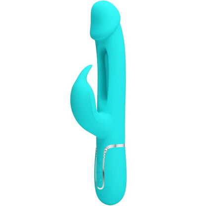 Vibratore Dejon rabbit 3 in 1 multifunzione verde acqua di Pretty Love