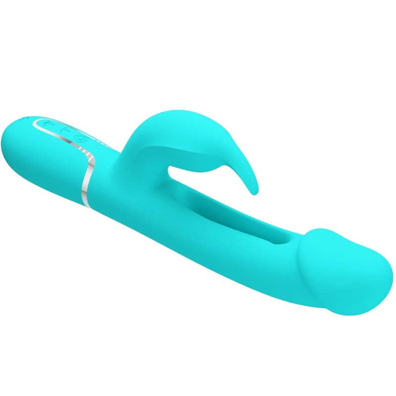 Vibratore Dejon rabbit 3 in 1 multifunzione verde acqua di Pretty Love, immagine 6