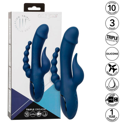 Vibratore triplo orgasmo blu di Calexotics, immagine 2