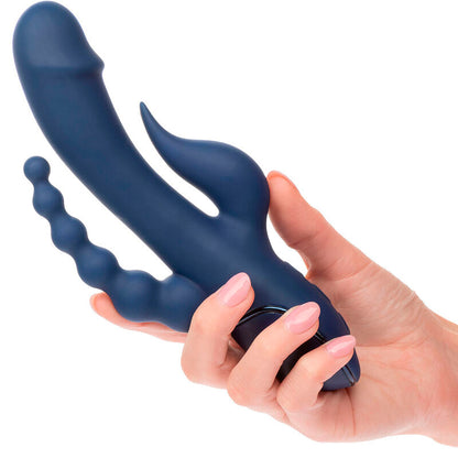Vibratore triplo orgasmo blu di Calexotics